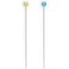 imageDritz 3035 Crystal Glass Head Pins 178Inch 100Count Blue and Yellow