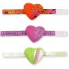 imageDritz Quilting Heart Wrist Pin Cushion with Adjustable Strap 1 Count Assorted Colors Green Pink or Purple2 inches