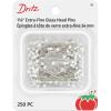 imageDritz 61 Glass Head Pins Extra Fine 138Inch 250Count  White