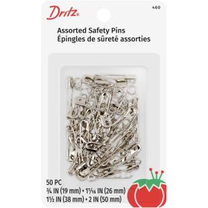 imageDritz 723 Safety Pins Size 3 5Count NickelAssorted Sizes