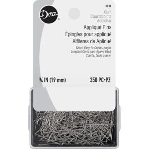 imageDritz Quilting Dritz 3113 Dipped Head Applique Pins 34Inch 150CountWhiteAppliqu Pins