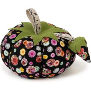 imageDritz Tomato 4quot Black Button Print Pin Cushion