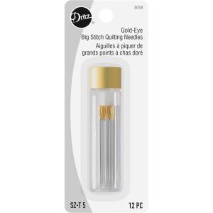 imageDritz GoldEye Big Stitch Quilting Needles Size 5 12 CountSilver