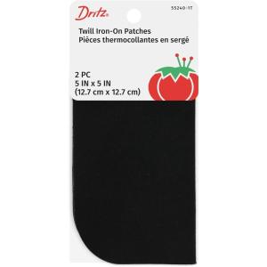 imageDritz 552401T Patches IronOn Twill Black 5 x 5Inch 2Count
