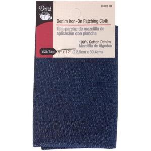 imageDritz Denim IronOn Patching Cloth 9 x 12Inch 1 Count Faded BlueDark Blue