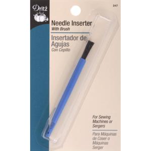 imageDritz Lint Brush for Sewing Machines ampamp Sergers 1 Count Needle Inserter Blue