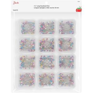 imageDritz Pearlized 112quot Multicolor 1440 Long Pins Assorted 12 Count