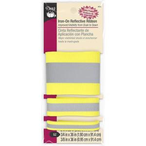 imageDritz Reflective IronOn Ribbon for Improved Visibility 3 Count Assorted Sizes YellowYellow