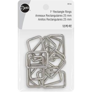 imageDritz 1quot Silver 12 pc Rectangle Rings Nickel CountNickel