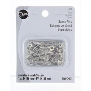 imageDritz Assorted 1116 and 112Inch 50 Count NickelPlated Steel Safety Pins Size 1 ampamp 2