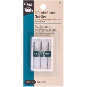 imageDritz Machine Needles for Denim ampamp Jeans Size 16100 3 Count