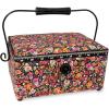 imageDritz Medium Black Floral Sewing Basket