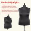 imageDritz Dress Form Cover Medium Black 100 Polyester 4Way Stretch Fabric Protects and Fits Adjustable Dress Forms and Sewing Mannequins Smooth Surface for Draping and TailoringLarge