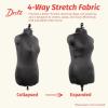 imageDritz Dress Form Cover Medium Black 100 Polyester 4Way Stretch Fabric Protects and Fits Adjustable Dress Forms and Sewing Mannequins Smooth Surface for Draping and TailoringSmall