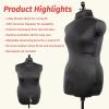 imageDritz Dress Form Cover Medium Black 100 Polyester 4Way Stretch Fabric Protects and Fits Adjustable Dress Forms and Sewing Mannequins Smooth Surface for Draping and TailoringMedium