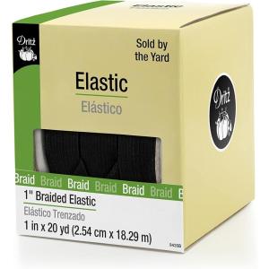 imageDritz DRIT4 1quot Braided Elastic 1Inch by 20Yard Black