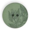 imageDritz Round Floral 23mm Dark Green 6 Recycled Hemp Buttons 23 mm 6 CountDark Green