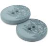 imageDritz Round Floral 23mm Dark Green 6 Recycled Hemp Buttons 23 mm 6 CountDark Turquoise