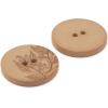 imageDritz Round Floral 23mm Dark Green 6 Recycled Hemp Buttons 23 mm 6 CountLight Brown