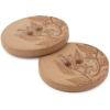 imageDritz Round Floral 23mm Dark Green 6 Recycled Hemp Buttons 23 mm 6 CountLight Brown