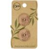 imageDritz Round Floral 23mm Dark Green 6 Recycled Hemp Buttons 23 mm 6 CountLight Brown