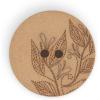 imageDritz Round Floral 23mm Dark Green 6 Recycled Hemp Buttons 23 mm 6 CountLight Brown