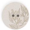 imageDritz Round Floral 23mm Dark Green 6 Recycled Hemp Buttons 23 mm 6 CountLight Grey
