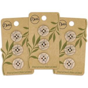 imageDritz Round 28mm Black 3 Recycled Polyester Buttons 28 mm 3 CountBeigecamel