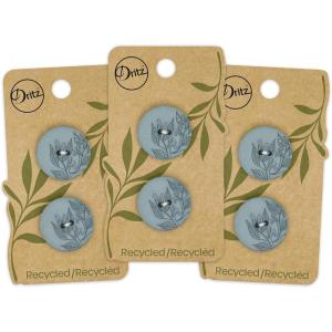 imageDritz Round Floral 23mm Dark Green 6 Recycled Hemp Buttons 23 mm 6 CountDark Turquoise