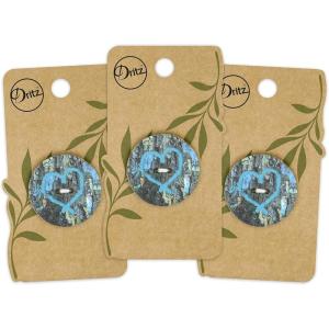 imageDritz Round Heart Light Green 3 Sustainable Coconut Buttons 30mm 1316quot 3 CountDark Turquoise