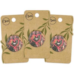 imageDritz Round Heart Light Green 3 Sustainable Coconut Buttons 30mm 1316quot 3 CountRed