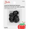 image:imageDritz 15mm and 17mm Black Waistband Buttons 10 Count Pack of 1