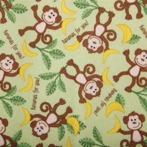 image:imageDritz Babyville Boutique 35078 PUL Fabric 64Inch x 6Yard Bolt WhitePlayful Friends Monkeys