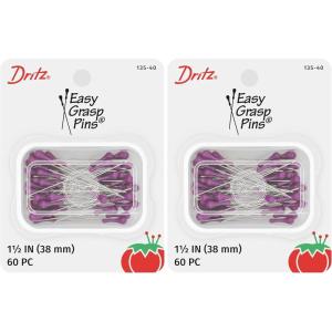 image:imageDritz 13540 Easy Grasp Pins 112Inch 60Count  Purple112Inch Pack of 2
