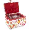 image:imageDritz Large Curved White Sewing Basket Red Floral