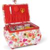 image:imageDritz Large Curved White Sewing Basket Red Floral